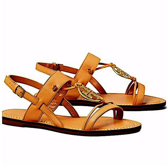 Tory Burch Caramel New Miller Slingback Sandals - Picture 4 of 6